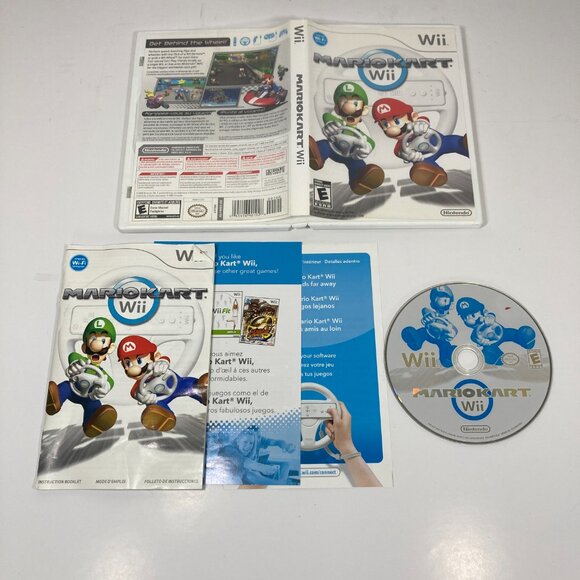 Mario Kart Wii Wheel Controller Bundle (Nintendo Wii) Mario Cart Game CIB - Picture 3 of 6
